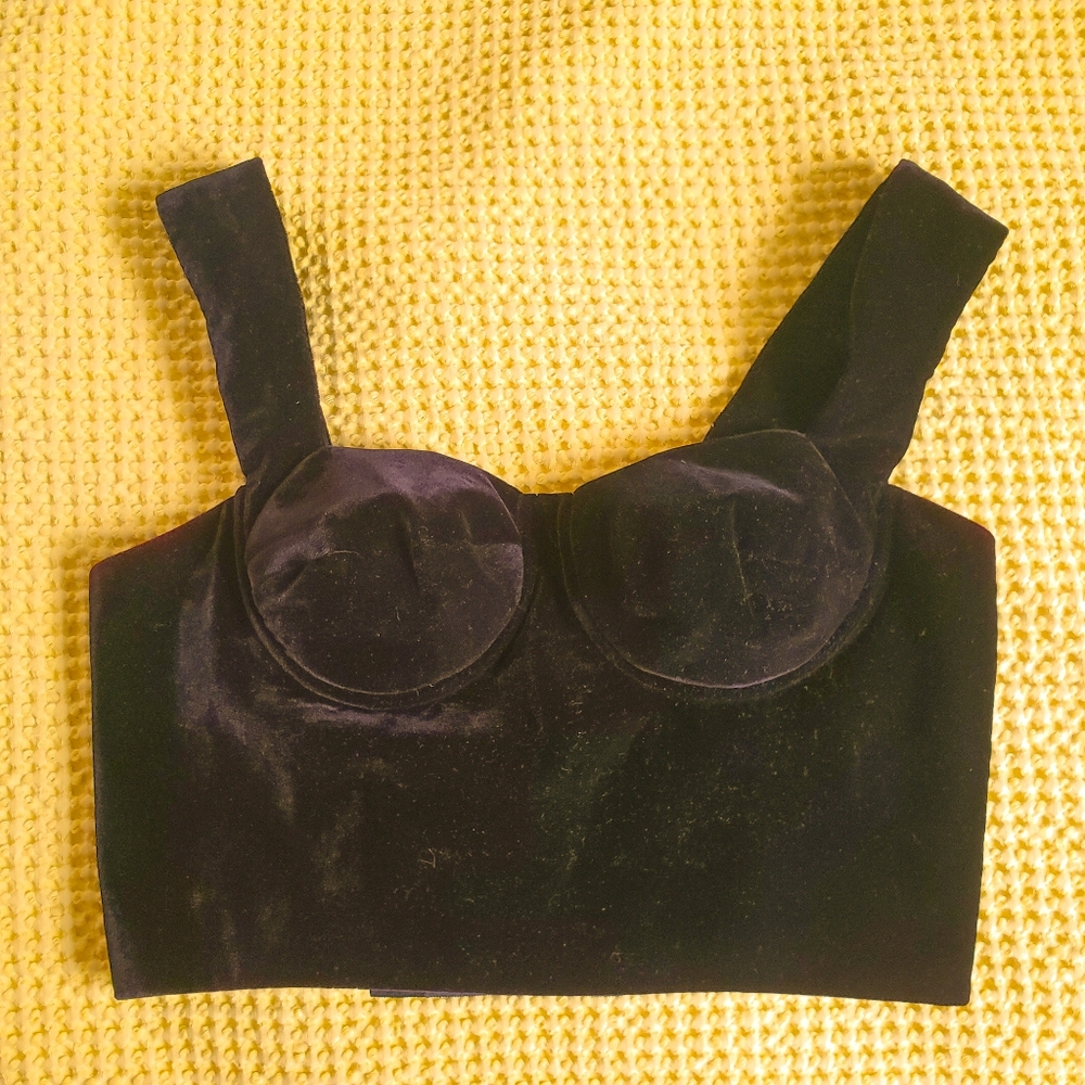 Adorable vintage velvet bustier top